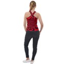 Spiral Abstraction Red, abstract curves pattern, mandala style Cross Neck Velour Top View2