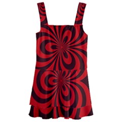 Spiral Abstraction Red, Abstract Curves Pattern, Mandala Style Kids  Layered Skirt Swimsuit by Casemiro