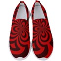 Spiral Abstraction Red, abstract curves pattern, mandala style Men s Slip On Sneakers View1