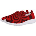 Spiral Abstraction Red, abstract curves pattern, mandala style Men s Slip On Sneakers View2