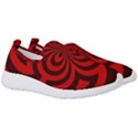 Spiral Abstraction Red, abstract curves pattern, mandala style Men s Slip On Sneakers View3