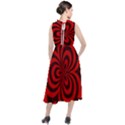 Spiral Abstraction Red, abstract curves pattern, mandala style Round Neck Boho Dress View2