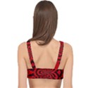 Spiral Abstraction Red, abstract curves pattern, mandala style Cage Up Bikini Top View2