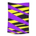 Abstract triangles, three color dotted pattern, purple, yellow, black in saturated colors Small Tapestry View1