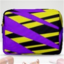 Abstract triangles, three color dotted pattern, purple, yellow, black in saturated colors Make Up Pouch (Large) View1