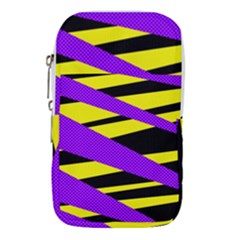 Abstract Triangles, Three Color Dotted Pattern, Purple, Yellow, Black In Saturated Colors Waist Pouch (small) by Casemiro