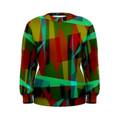 Rainbow Colors Palette Mix, Abstract Triangles, Asymmetric Pattern Women s Sweatshirt by Casemiro