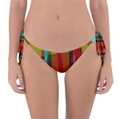 Rainbow Colors Palette Mix, Abstract Triangles, Asymmetric Pattern Reversible Bikini Bottom by Casemiro