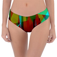 Rainbow Colors Palette Mix, Abstract Triangles, Asymmetric Pattern Reversible Classic Bikini Bottoms by Casemiro