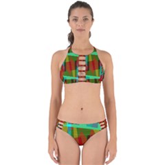 Rainbow Colors Palette Mix, Abstract Triangles, Asymmetric Pattern Perfectly Cut Out Bikini Set by Casemiro