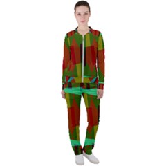 Rainbow Colors Palette Mix, Abstract Triangles, Asymmetric Pattern Casual Jacket And Pants Set by Casemiro