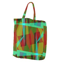 Rainbow Colors Palette Mix, Abstract Triangles, Asymmetric Pattern Giant Grocery Tote by Casemiro