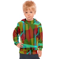 Rainbow Colors Palette Mix, Abstract Triangles, Asymmetric Pattern Kids  Hooded Pullover by Casemiro