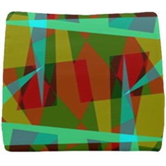 Rainbow Colors Palette Mix, Abstract Triangles, Asymmetric Pattern Seat Cushion by Casemiro