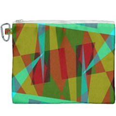 Rainbow Colors Palette Mix, Abstract Triangles, Asymmetric Pattern Canvas Cosmetic Bag (xxxl) by Casemiro