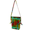 Rainbow colors palette mix, abstract triangles, asymmetric pattern Folding Shoulder Bag View1