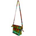 Rainbow colors palette mix, abstract triangles, asymmetric pattern Folding Shoulder Bag View2