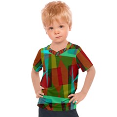 Rainbow Colors Palette Mix, Abstract Triangles, Asymmetric Pattern Kids  Sports Tee