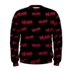 Yeah Word Motif Print Pattern Men s Sweatshirt by dflcprintsclothing