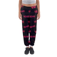 Yeah Word Motif Print Pattern Women s Jogger Sweatpants