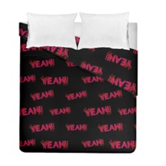 Yeah Word Motif Print Pattern Duvet Cover Double Side (full/ Double Size) by dflcprintsclothing