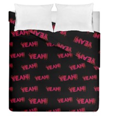 Yeah Word Motif Print Pattern Duvet Cover Double Side (queen Size) by dflcprintsclothing