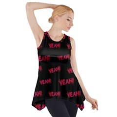 Yeah Word Motif Print Pattern Side Drop Tank Tunic