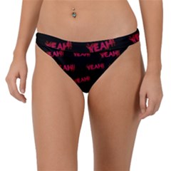 Yeah Word Motif Print Pattern Band Bikini Bottom