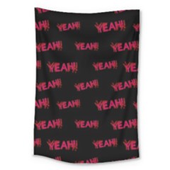 Yeah Word Motif Print Pattern Large Tapestry by dflcprintsclothing