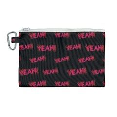 Yeah Word Motif Print Pattern Canvas Cosmetic Bag (large) by dflcprintsclothing