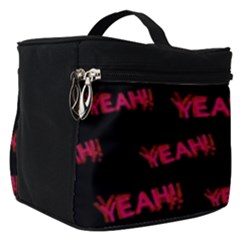 Yeah Word Motif Print Pattern Make Up Travel Bag (small) by dflcprintsclothing