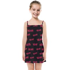 Yeah Word Motif Print Pattern Kids  Summer Sun Dress by dflcprintsclothing