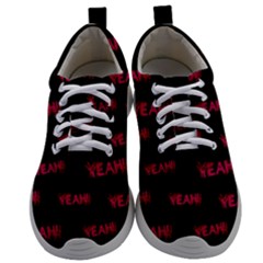 Yeah Word Motif Print Pattern Mens Athletic Shoes by dflcprintsclothing