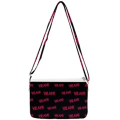 Yeah Word Motif Print Pattern Double Gusset Crossbody Bag