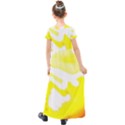 Golden Yellow Rose Kids  Short Sleeve Maxi Dress View2