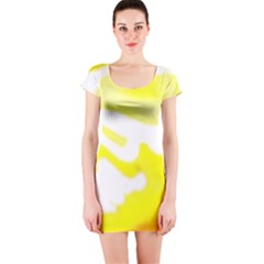 Golden Yellow Rose Short Sleeve Bodycon Dress by Janetaudreywilson