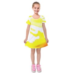 Golden Yellow Rose Kids  Short Sleeve Velvet Dress by Janetaudreywilson