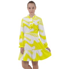 Golden Yellow Rose All Frills Chiffon Dress