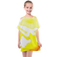 Golden Yellow Rose Kids  One Piece Chiffon Dress by Janetaudreywilson