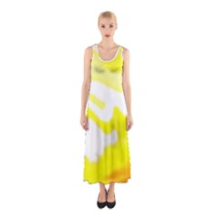 Golden Yellow Rose Sleeveless Maxi Dress by Janetaudreywilson