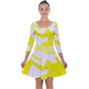 Golden Yellow Rose Quarter Sleeve Skater Dress View1