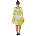 Golden Yellow Rose Quarter Sleeve Skater Dress View2