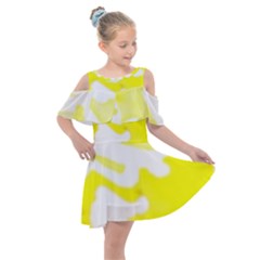 Golden Yellow Rose Kids  Shoulder Cutout Chiffon Dress by Janetaudreywilson