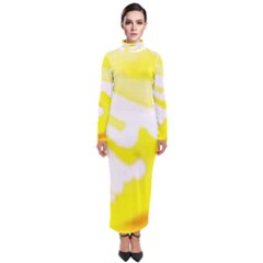 Golden Yellow Rose Turtleneck Maxi Dress