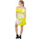 Golden Yellow Rose Off Shoulder Chiffon Dress View2