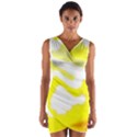 Golden Yellow Rose Wrap Front Bodycon Dress View1