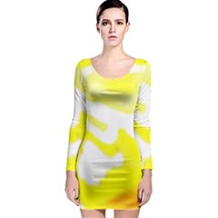 Golden Yellow Rose Long Sleeve Bodycon Dress by Janetaudreywilson