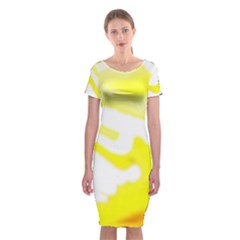 Golden Yellow Rose Classic Short Sleeve Midi Dress by Janetaudreywilson