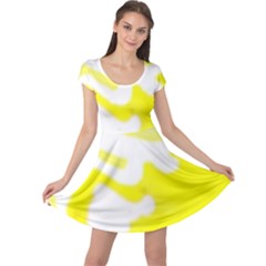 Golden Yellow Rose Cap Sleeve Dress