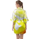 Golden Yellow Rose Half Sleeve Satin Kimono  View2